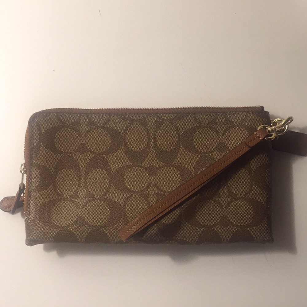 COACH double-pocket wristlet